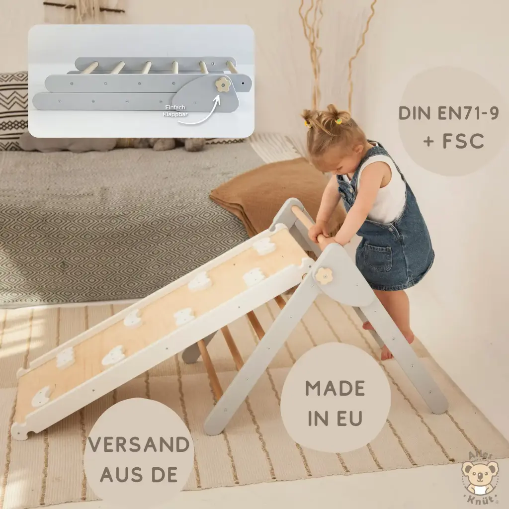 Kletterdreieck mit Rutsche – klappbar, sicher & nachhaltig